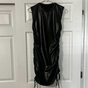 Black Faux Leather Dress
